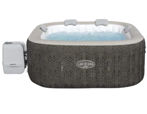 SaluSpa Cabo, 4 HydroJet Massage System, Inflatable Hot Tub, Wifi Pump & Padded Pillows, Square Shape, 4-6 Person